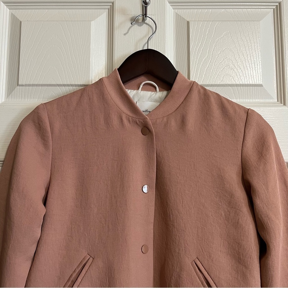 Aritzia Wilfred Poussin Vintage Crepe Bomber Jacket in Rose Pink - Sz XS - Picture 5 of 13